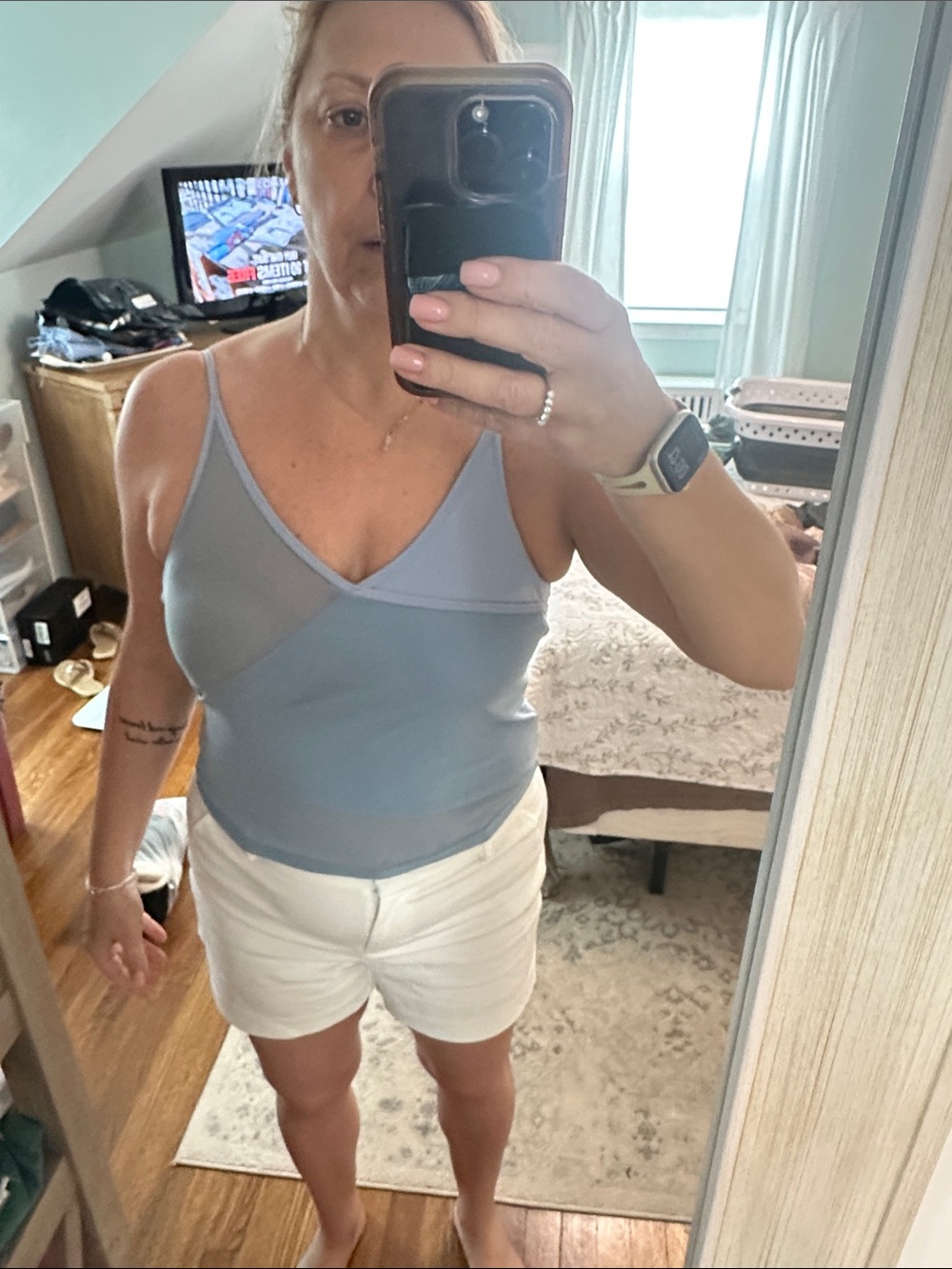HALARA Powder Blue V-Neck Slim-Strap Camisole